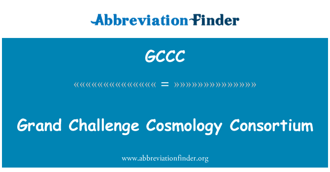 GCCC: Grand izziv kozmologije konzorcij
