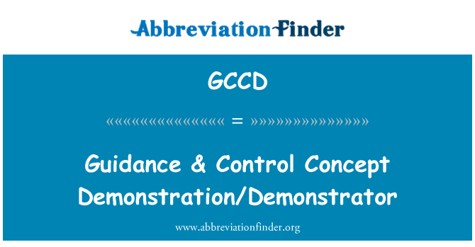 GCCD: Smernice & nadzor koncept predstavitve/Demonstrator