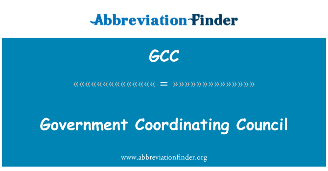 GCC: Government Coordinating Council
