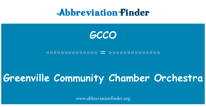 GCCO: گرینواللی کمیونٹی چیمبر آرکسٹرا