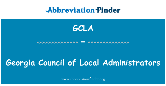 GCLA: Conseil Georgie de administratè lokal