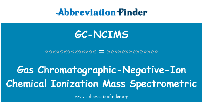 GC-NCIMS: Gas cromatografia-negativo-ione ionizzazione chimica spettrometria di massa
