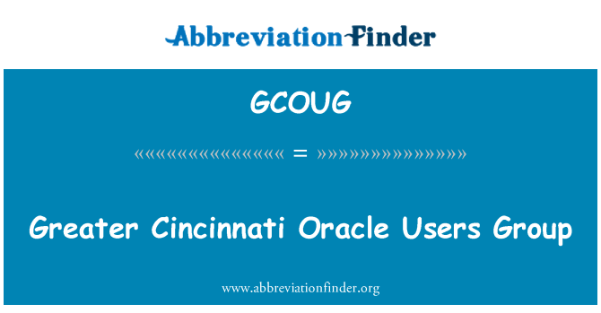 GCOUG: Maior grupo de usuários Oracle Cincinnati