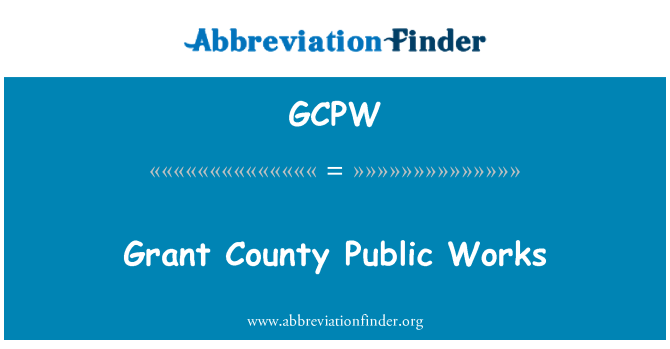 GCPW: گرانٹ کاؤنٹی پبلک کام