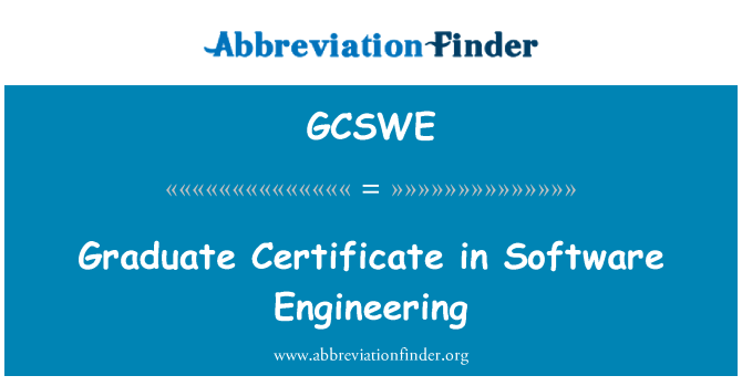 GCSWE: سافٹ ویئر انجینئرنگ کے گریجویٹ سرٹیفكیٹ