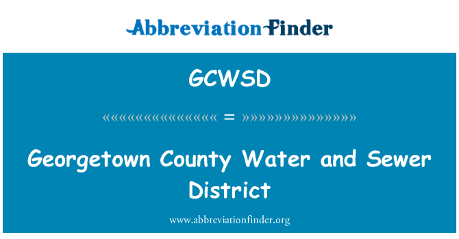 GCWSD: Georgetown County vesi- ja viemäriverkkoon