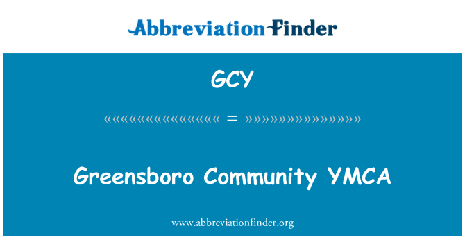 GCY: Greensboro comunitat YMCA