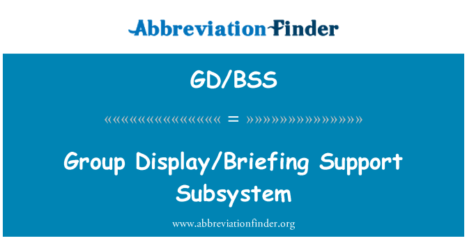 GD/BSS: Kelompok tampilan Briefing dukungan subsistem