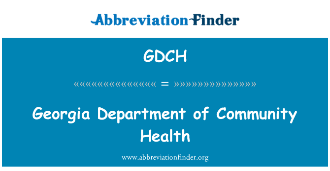 GDCH: Georgia dipartimento della salute della Comunità