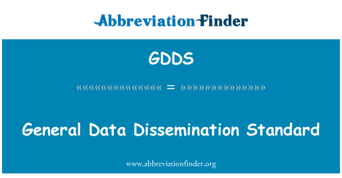 GDDS: Safon lledaenu Data cyffredinol