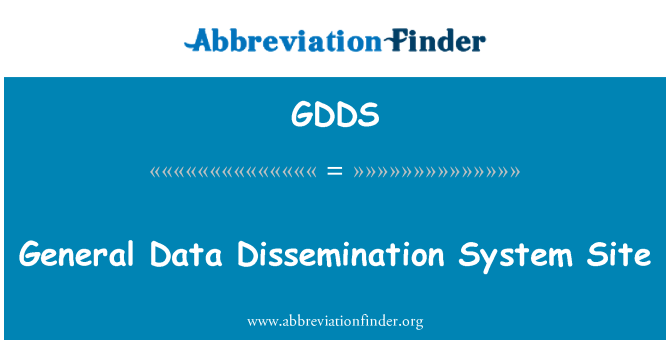 GDDS: جنرل کوائف پھیلاؤ نظام سائٹ