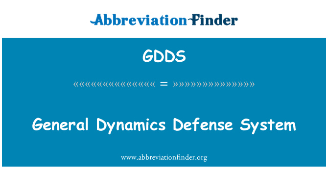 GDDS: General Dynamics savunma sistemi