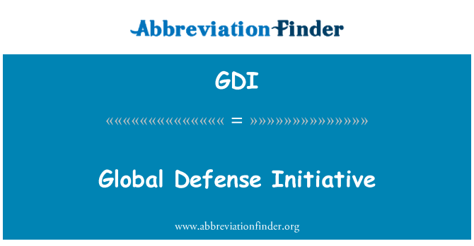 GDI: Global Defense Initiative