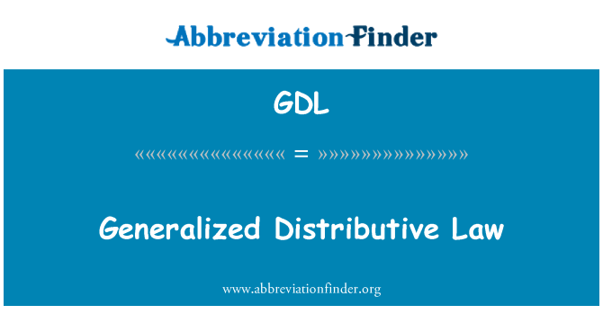 GDL: Generalized Distributive Law