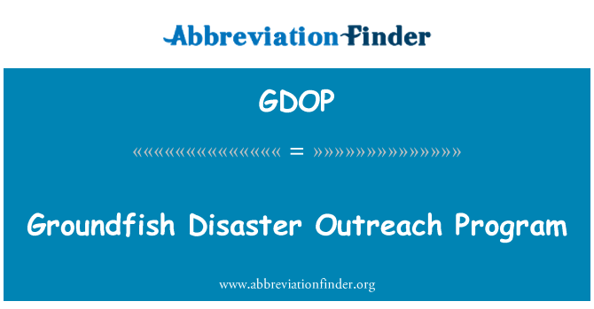 GDOP: Groundfish Disaster Outreach Program
