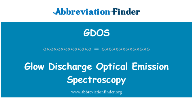 GDOS: Záře vypouštění optická emisní spektroskopie