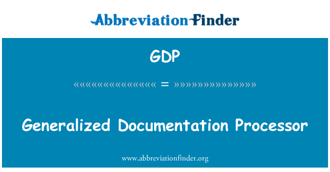GDP: Generaliserad dokumentation Processor