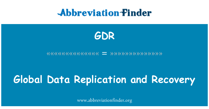 GDR: Done sou Réplication Et Restauration