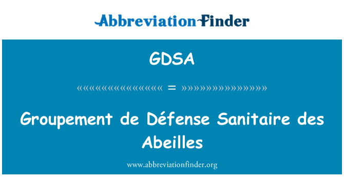 GDSA: Groupement de Défense Sanitaire des Abeilles