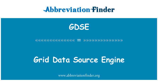 GDSE: گرڈ کوائف ماخذ انجن