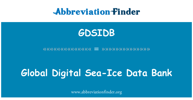 GDSIDB: Globální digitální mořského ledu-databanka