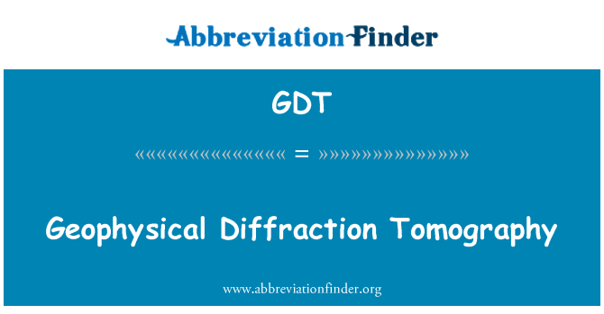 GDT: Геофизические дифракции томография