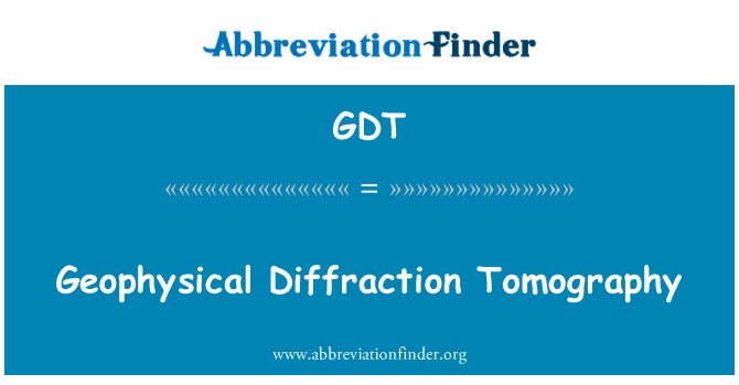 GDT: מכשירים גאופיזיים עקיפה טומוגרפיה