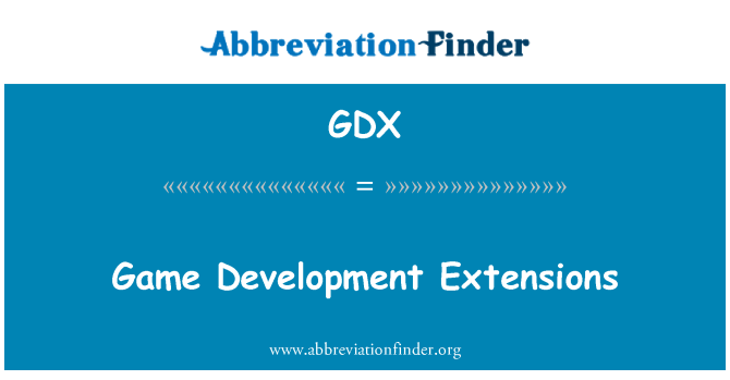 GDX: Spelontwikkeling extensies