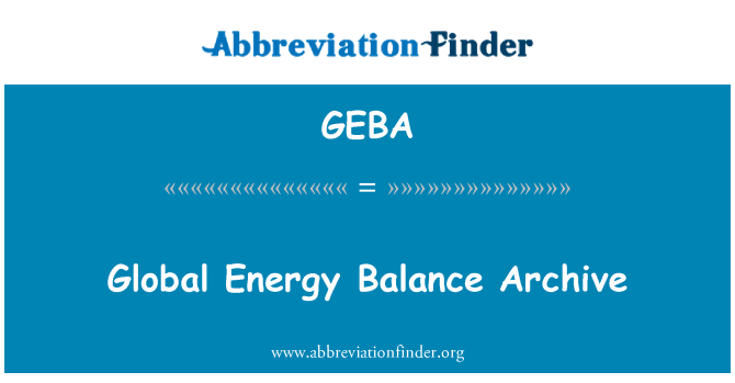 GEBA: Globalne energetske bilance Arhiva