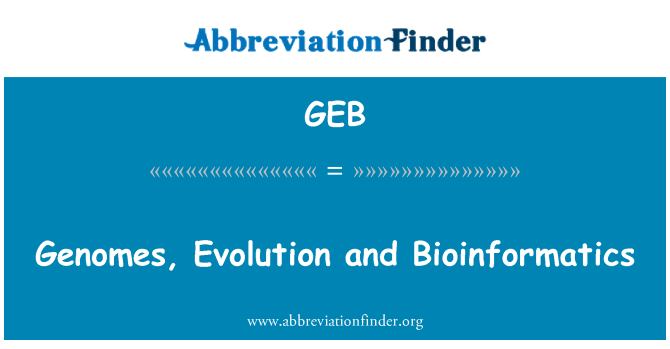 GEB: Геноми, Биоинформатика и еволюция