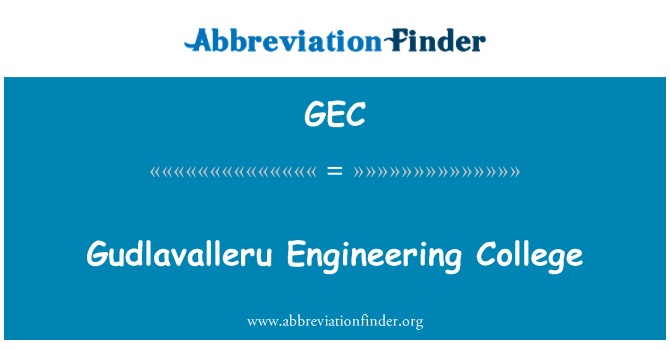 GEC: Gudlavalleru Engineering College