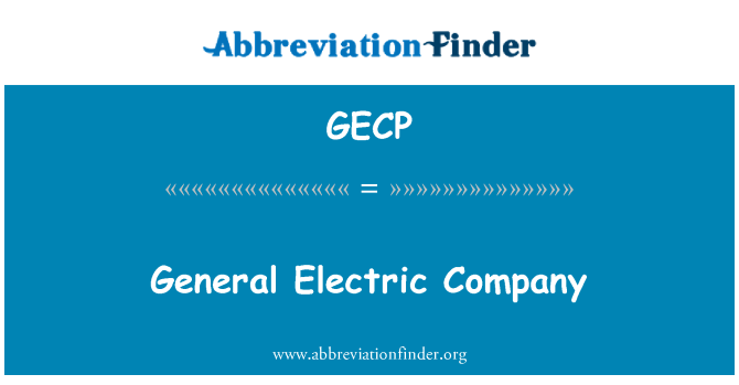GECP: General Electric Company