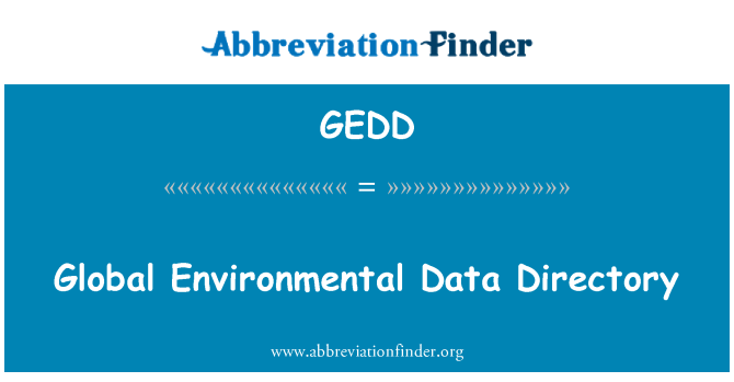 GEDD: Global milieugegevens Directory