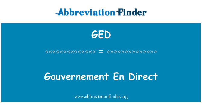 GED: Gouvernement En 직접