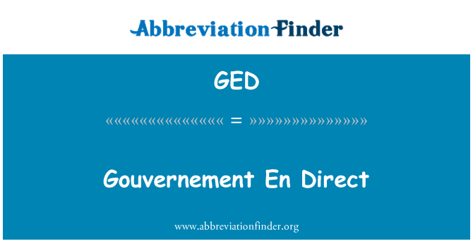 GED: Gouvernement En прямой