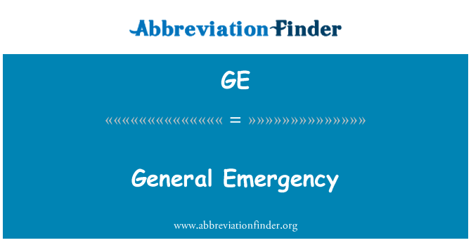 GE: Emerġenza ġenerali