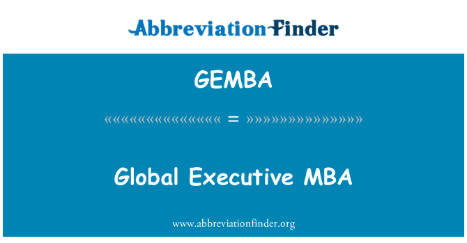 GEMBA: ماجستير إدارة الأعمال التنفيذي العالمي
