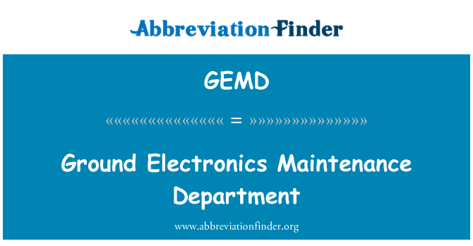 GEMD: Oddělení údržby pozemní elektroniky