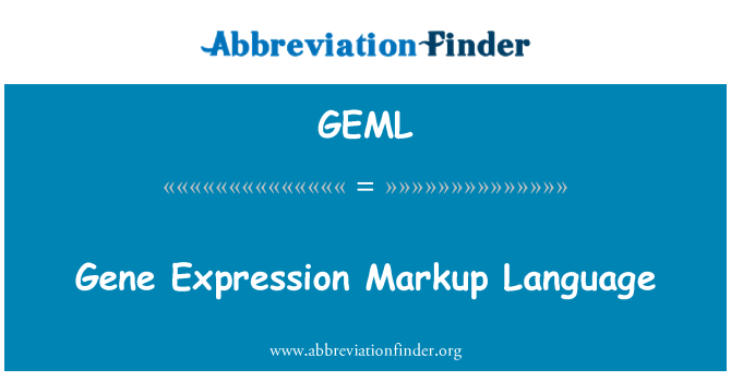 GEML: Gen uttryck Markup Language