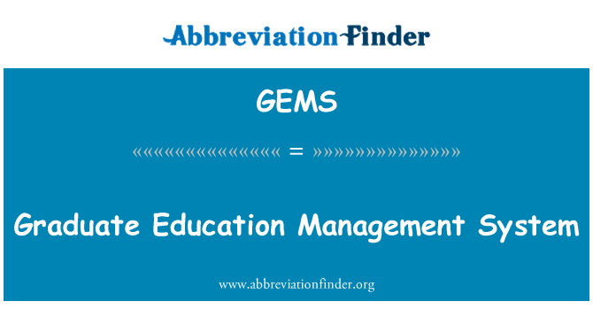 GEMS: System Rheoli addysg i raddedigion