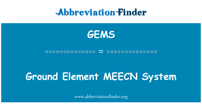 GEMS: System MEECN ddaear elfen