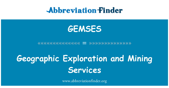 GEMSES: Eksplorasyon géographique Et minrè sèvis