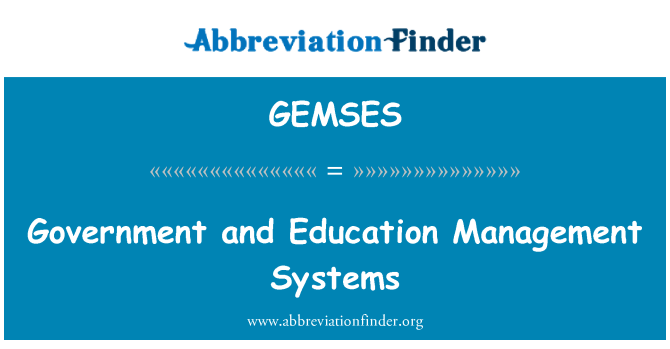 GEMSES: Hükümet ve eğitim yönetim sistemleri