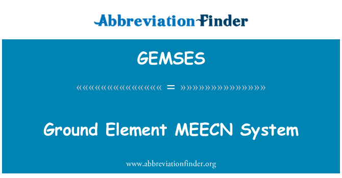 GEMSES: Tlo Element MEECN sustava