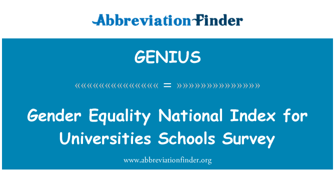 GENIUS: Bejn is-sessi ugwaljanza indiċi nazzjonali għall-istħarriġ ta ' l-Iskejjel ta ' l-universitajiet