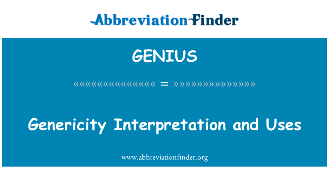 GENIUS: Genericity 해석과 사용