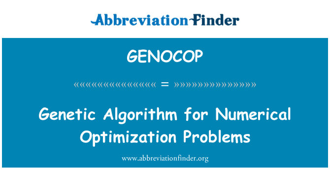 GENOCOP: خوارزميات وراثية لمشاكل التحسين العددية