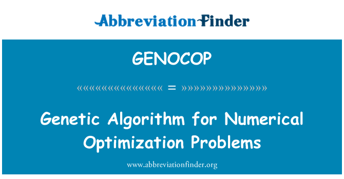 GENOCOP: Genetski algoritam za numerička optimizacija problema