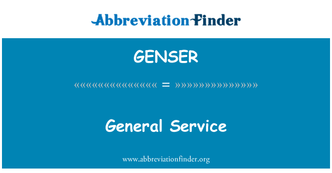 GENSER: Üldised teenus