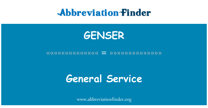 GENSER: General Service